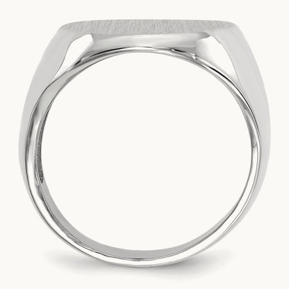 16.0x20. Open Back Signet Ring, 5mm, 14K White Gold