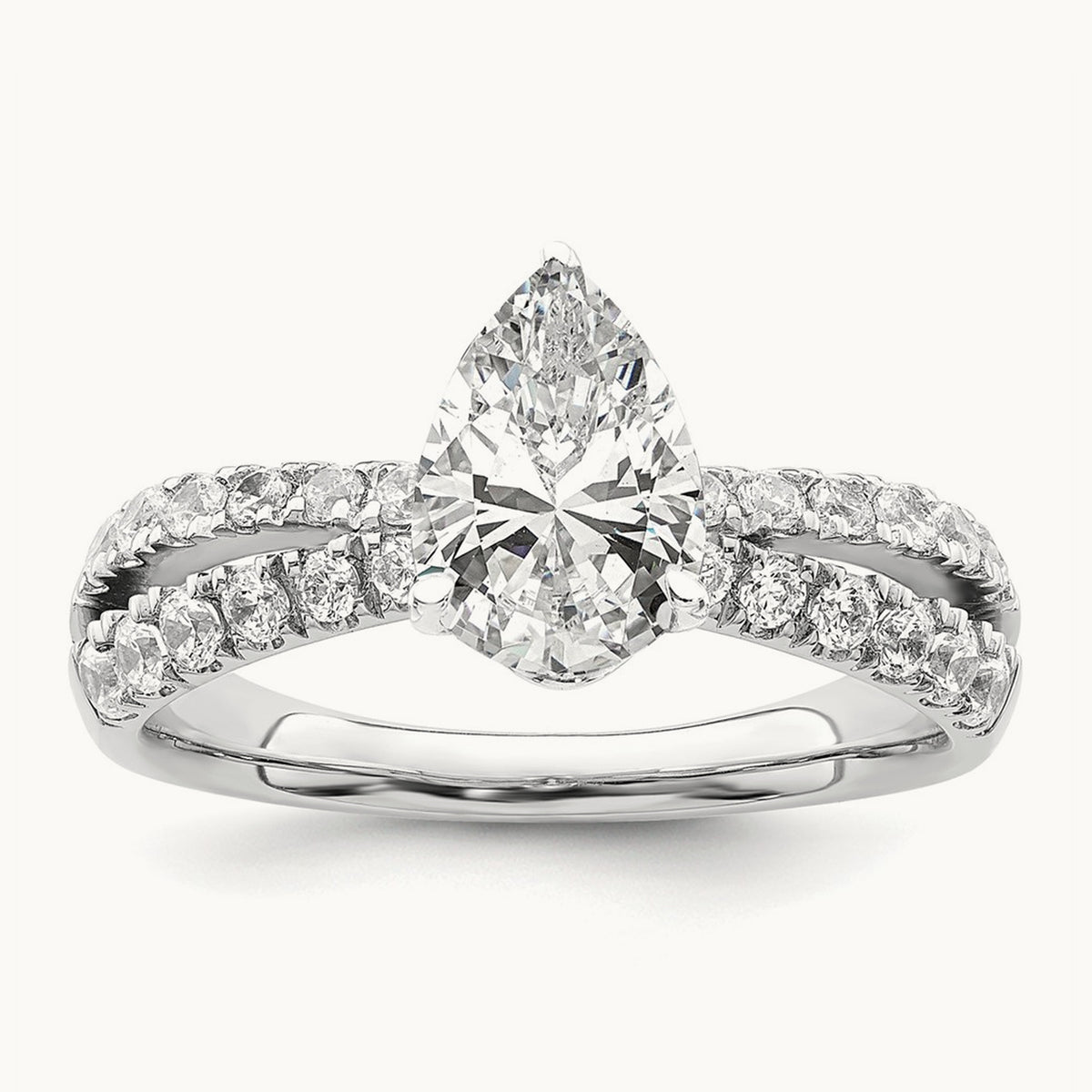 Pear Semi-Mount Engagement Ring, 0.50 ct tw Lab-Grown Diamond