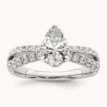 Pear Semi-Mount Engagement Ring, 0.50 ct tw Lab-Grown Diamond