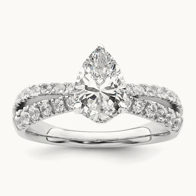 Pear Semi-Mount Engagement Ring, 0.50 ct tw Lab-Grown Diamond