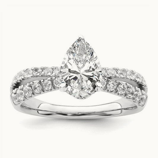 Pear Semi-Mount Engagement Ring, 0.50 ct tw Lab-Grown Diamond