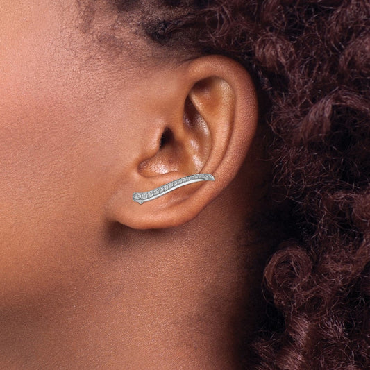 Diamond Ear Climber Earrings — photo set