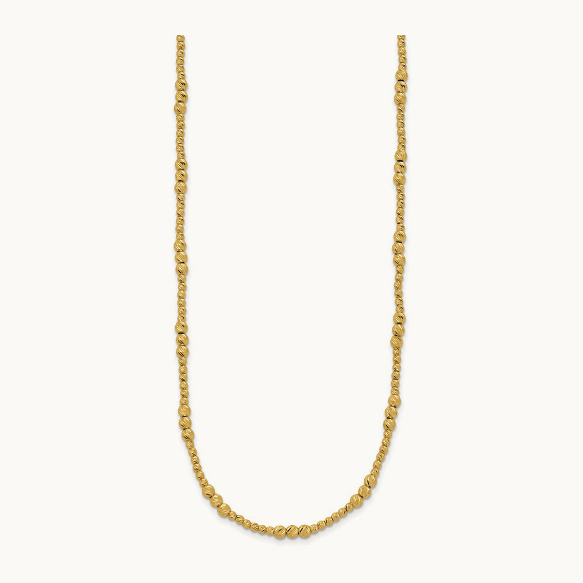 Diamond-cut Beaded 18in Necklace — 14K Yellow Gold