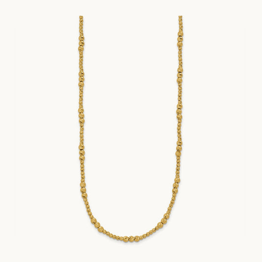 Diamond-cut Beaded 18in Necklace — 14K Yellow Gold