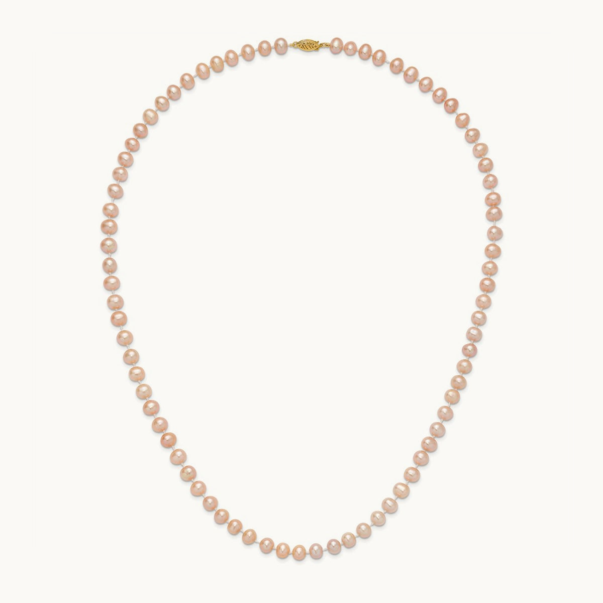 7- Pink Near Round Freshwater Cultured Pearl Necklace, 14K