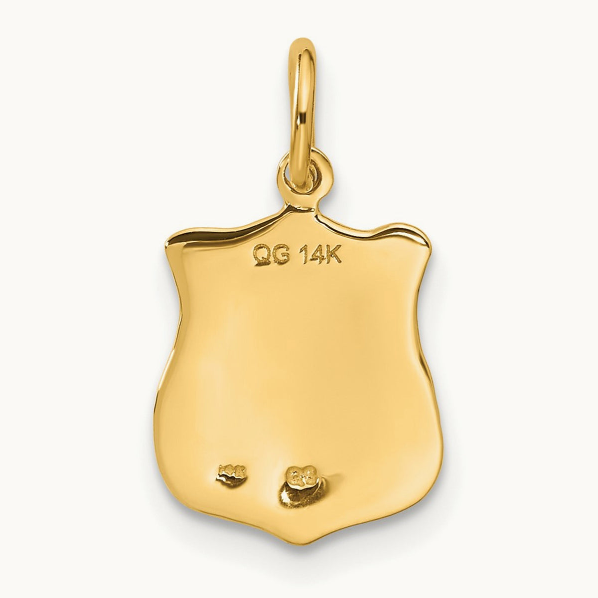 Police Badge Charm — 14K Yellow Gold