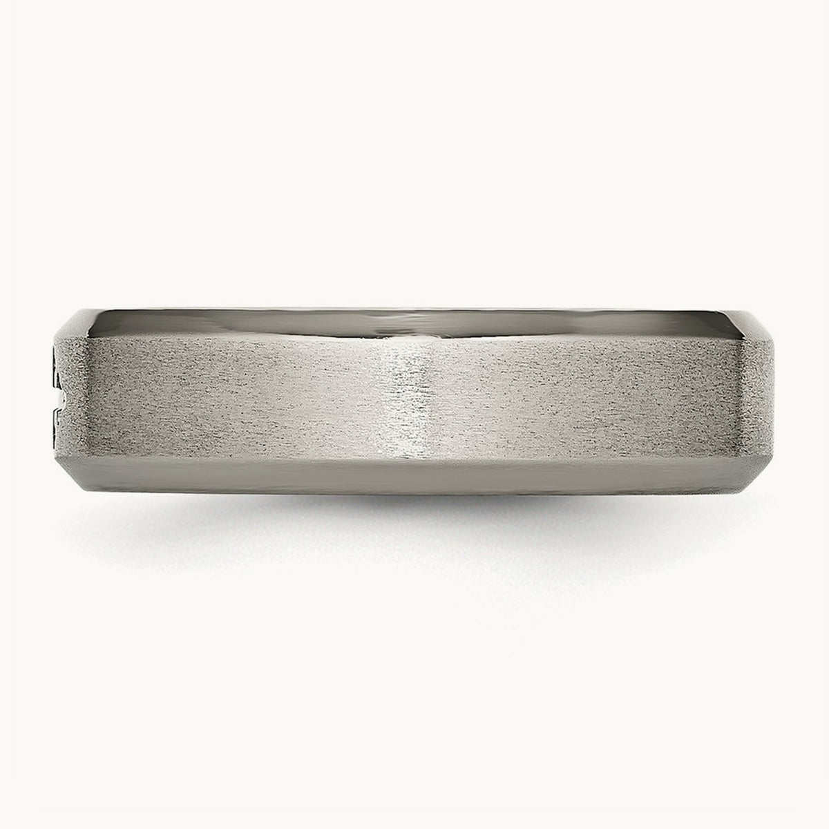 Brushed Center Cross Design Beveled Edge Band — 6mm