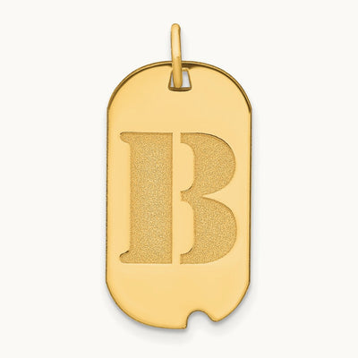Polished Initial Dog Tag Pendant