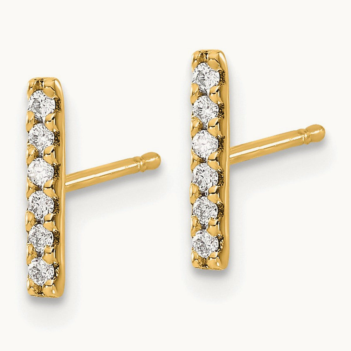 Diamond Bar Earrings, 14K