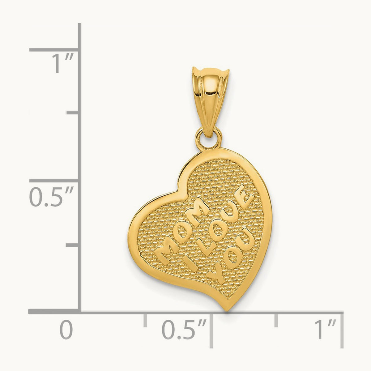 Polished Mom I Love You/Cross Reversible Heart Pendant, 14K