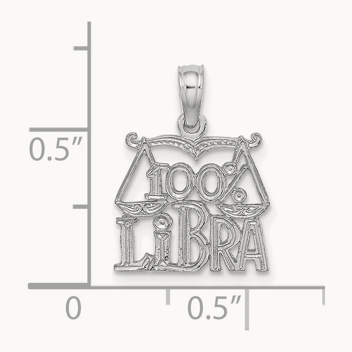 100% LIBRA Zodiac Charm in 14K White Gold