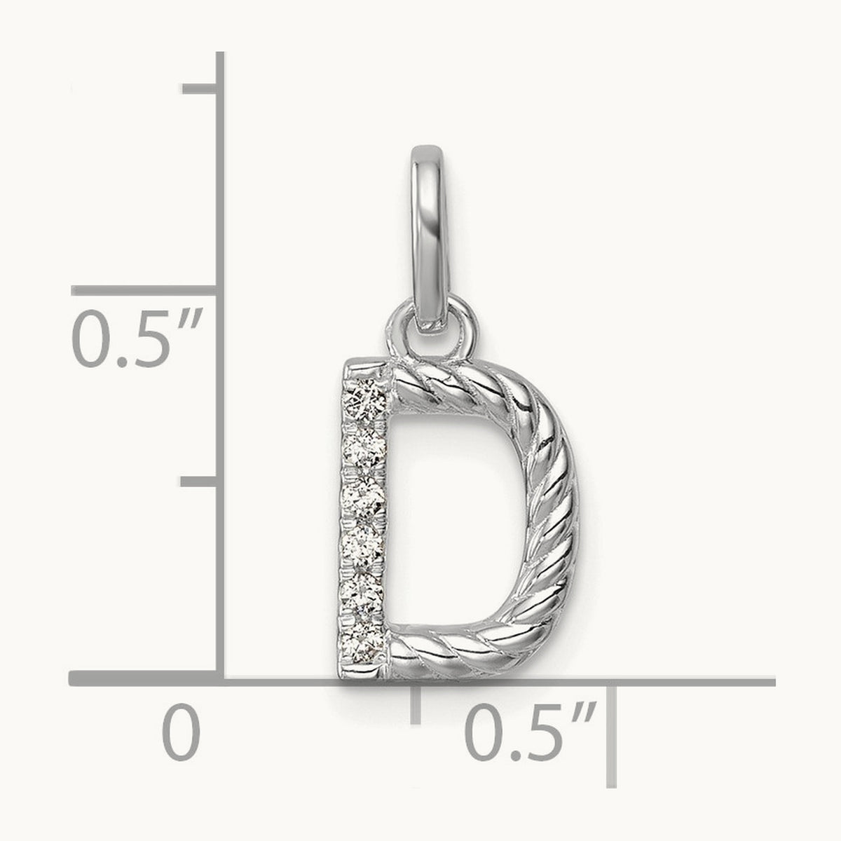 Twisted Diamond Charm — 14K White Gold, D