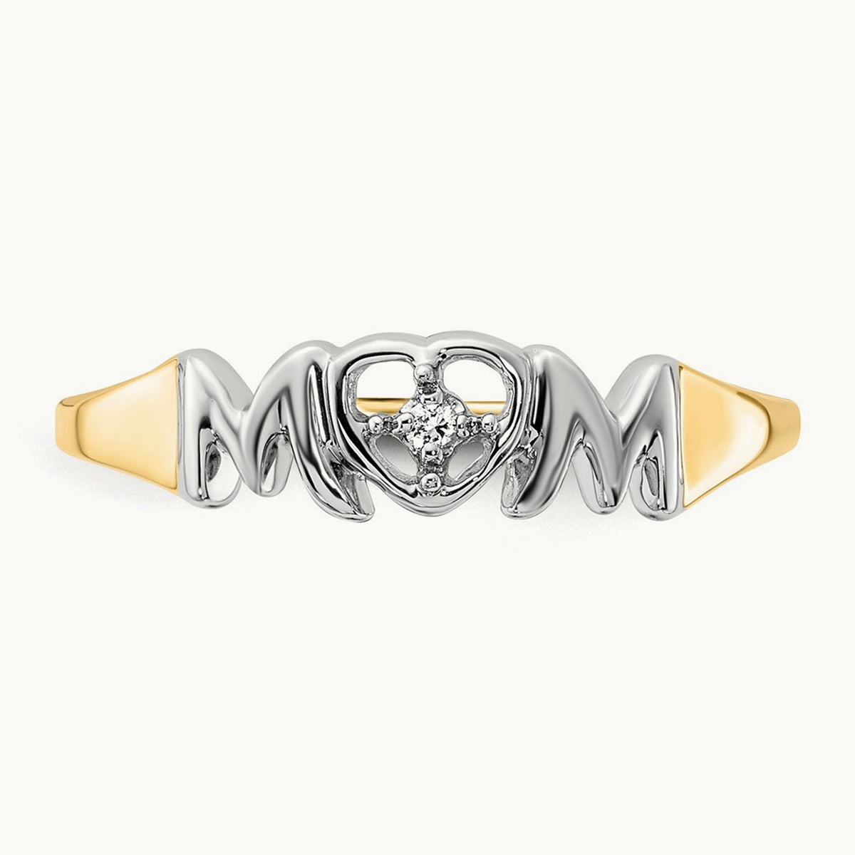 w/Rhodium Diamond MOM Ring, 14K