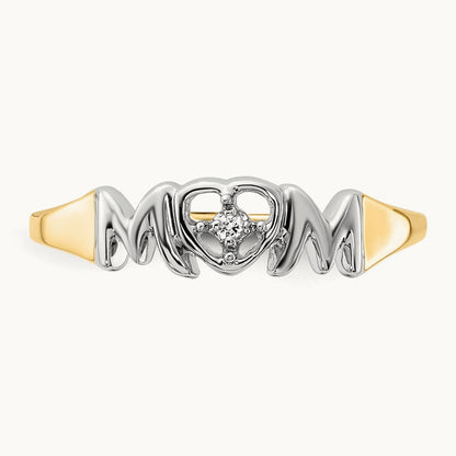 w/Rhodium Diamond MOM Ring, 14K