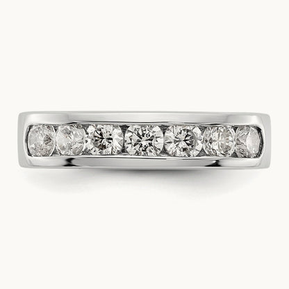 7-Stone Diamond Channel Band, Platinum