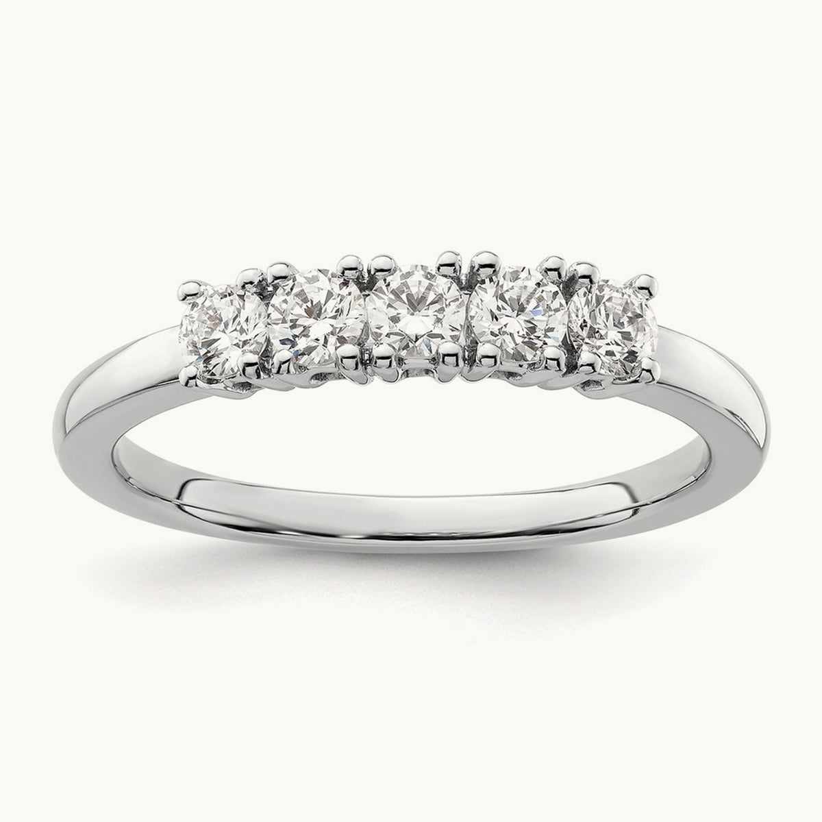 5-Stone Diamond Band, 14K White Gold