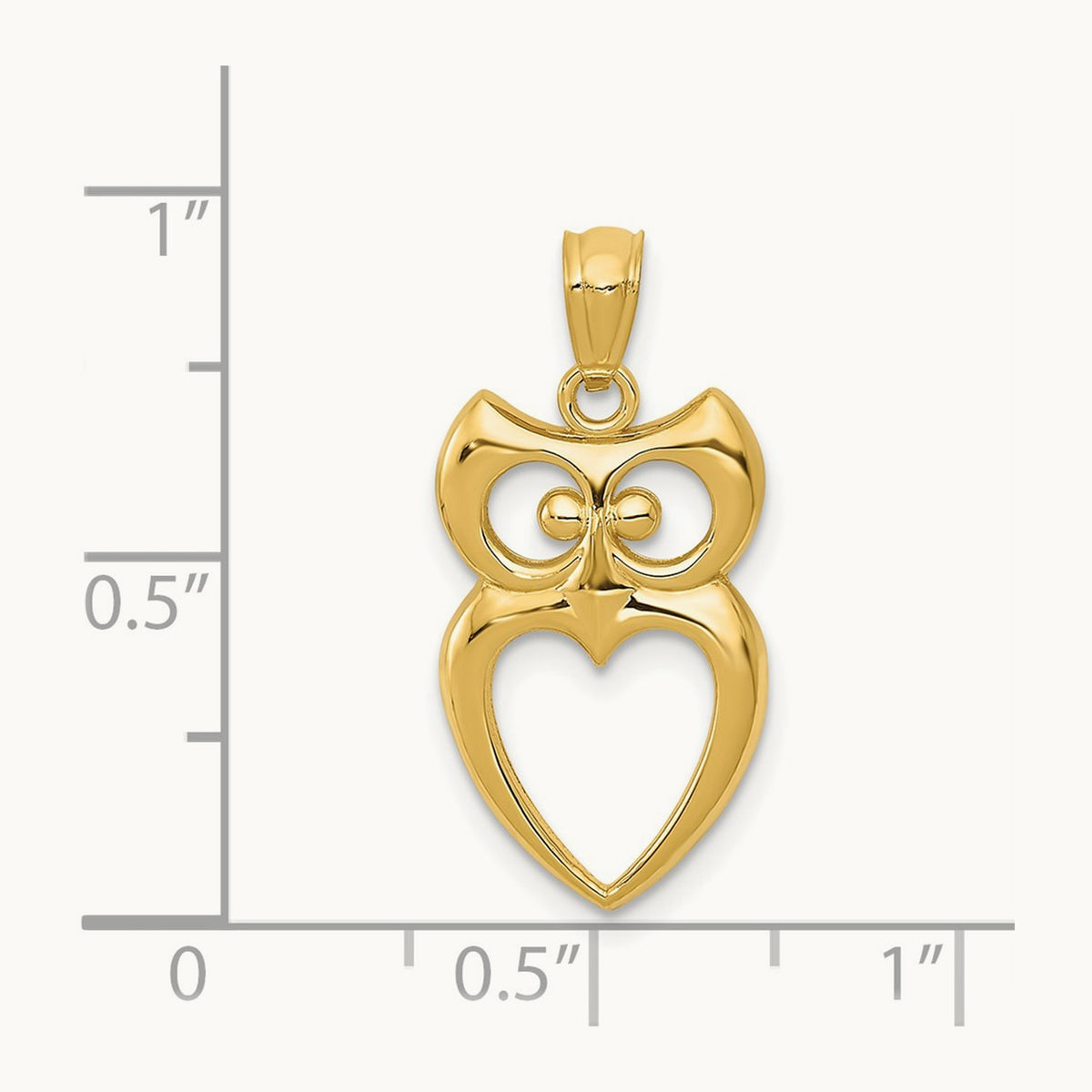 Polished Cut-out Owl Pendant, 14K Gold