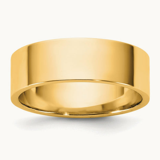 Lightweight Flat Band, 6.5mm, 10K Yellow Gold