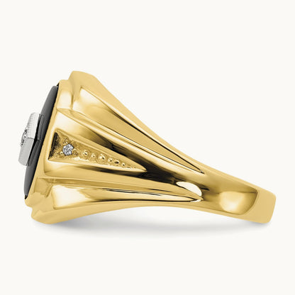 AA Diamond & Onyx Men's Ring, 14K