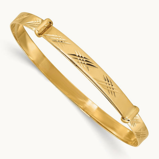 Madi K Polished D/C Expandable Baby Bangle, 14K