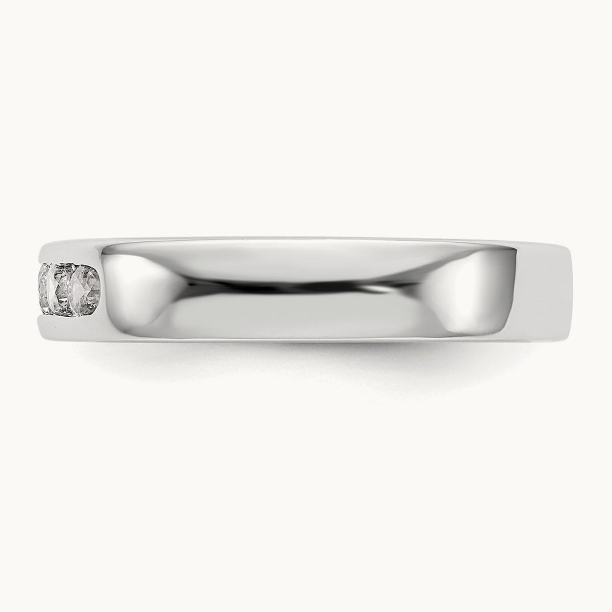 5-Stone Diamond Channel Band, 14K White Gold