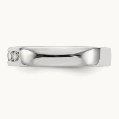 5-Stone Diamond Channel Band, 14K White Gold