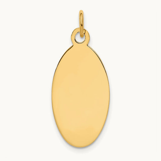 Plain .013 Gauge Engravable Elliptical Disc Charm — 30mm
