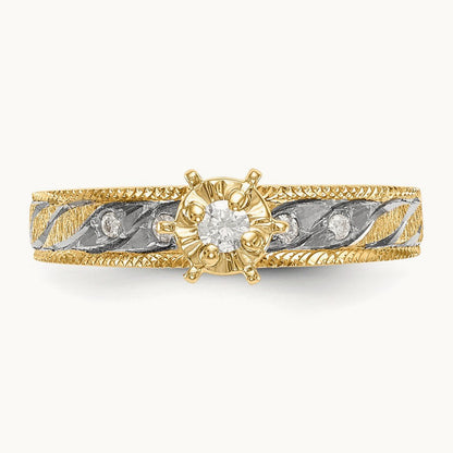 AA Quality Trio Complete Engagement Ring, 14K