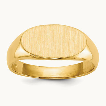 13.5x7. Open Back Signet Ring, 0mm, 14K