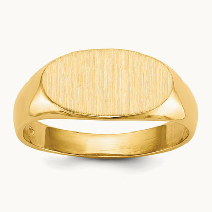 13.5x7. Open Back Signet Ring, 0mm, 14K