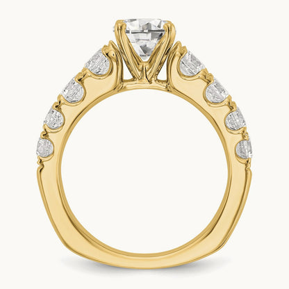 Peg Set Ring, 1.25 ct tw Lab-Grown Diamond — 14K Yellow Gold