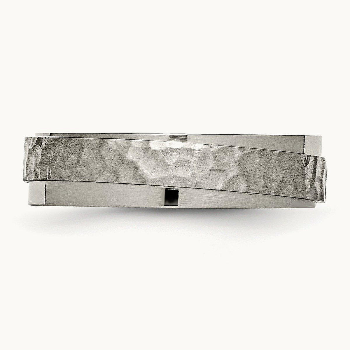 Polished and Hammered Ridged Edge Band — 11