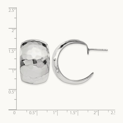 RH-plated Polished Hammered Post Earrings, Sterling Silver — Leslie's