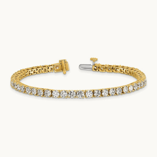 Tennis Bracelet, 7.00 ct tw Lab-Grown Diamond — 14K Yellow Gold
