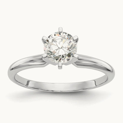 3/4ct. Lightweight Half-Round 6-Prong Mounting, 14K White Gold