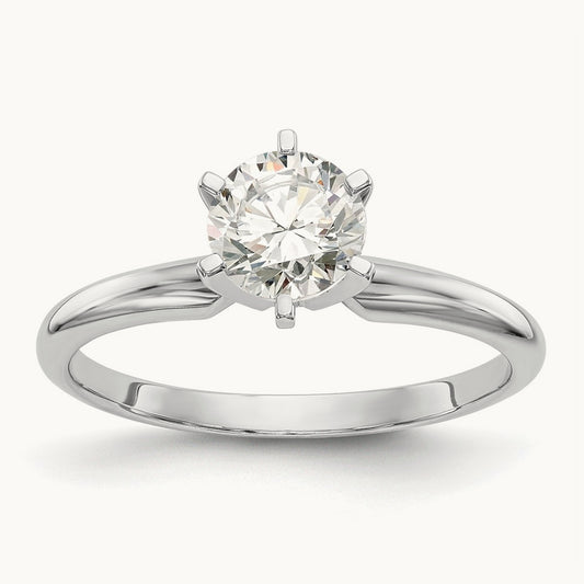 1.5ct. Lightweight Half-Round 6-Prong Mounting, 14K White Gold
