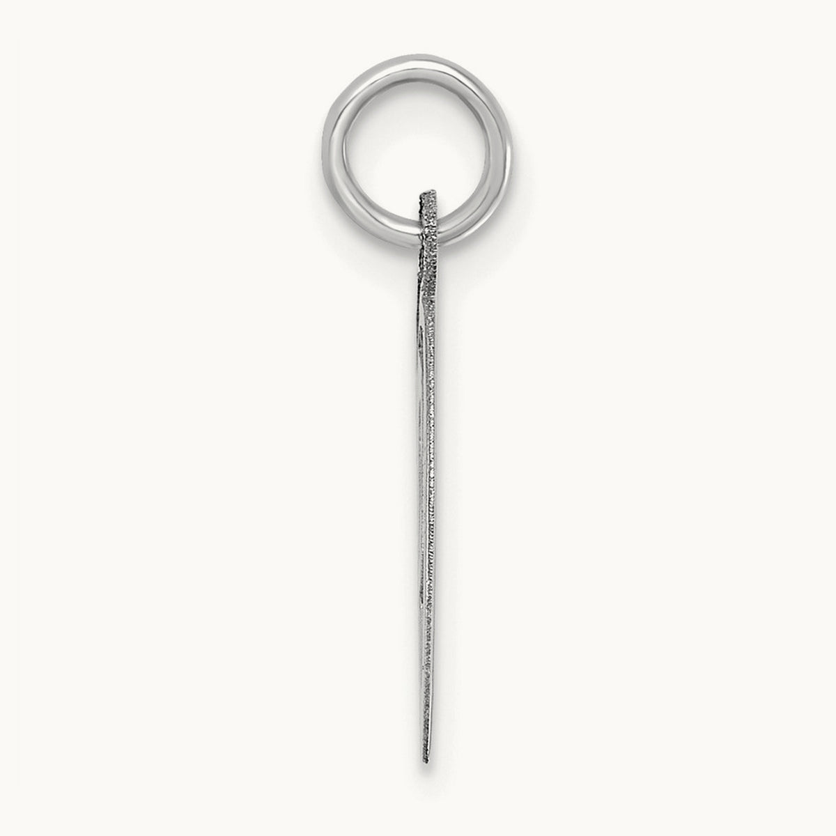 Medium Script Initial Charm — 14K White Gold, O