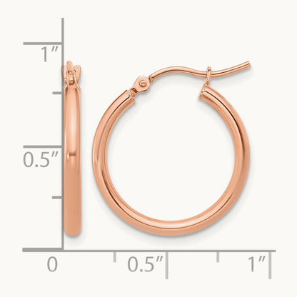 Polished Hinged Hoop Earrings, 10K Rose Gold — Leslie's