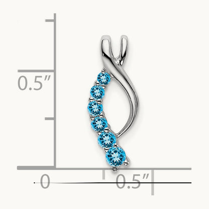 Blue Topaz Journey Chain Slide, 14K White Gold