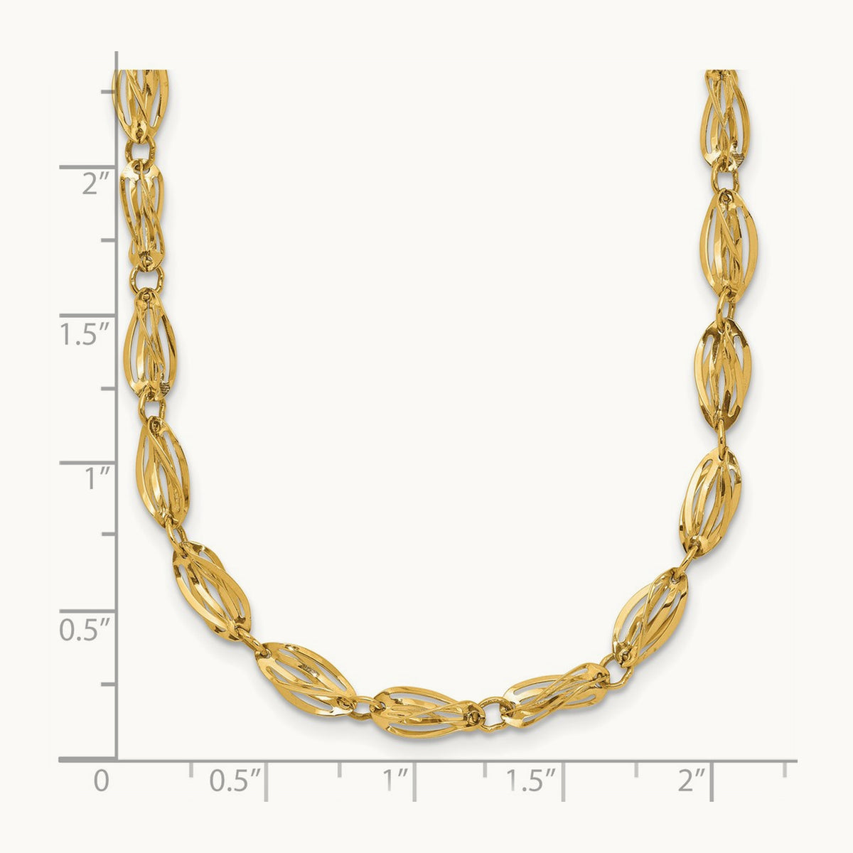 Fancy Link Necklace, 14K