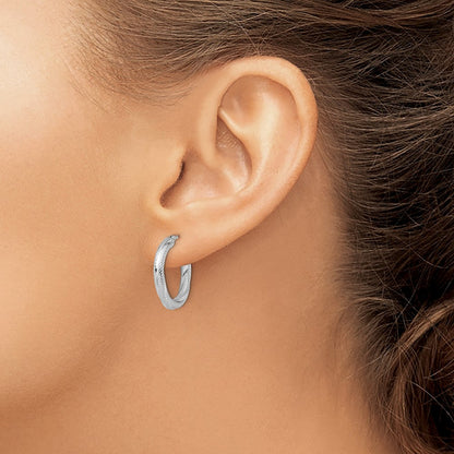 Textured Hinged Hoop Earrings — Leslie's — 10K White Gold