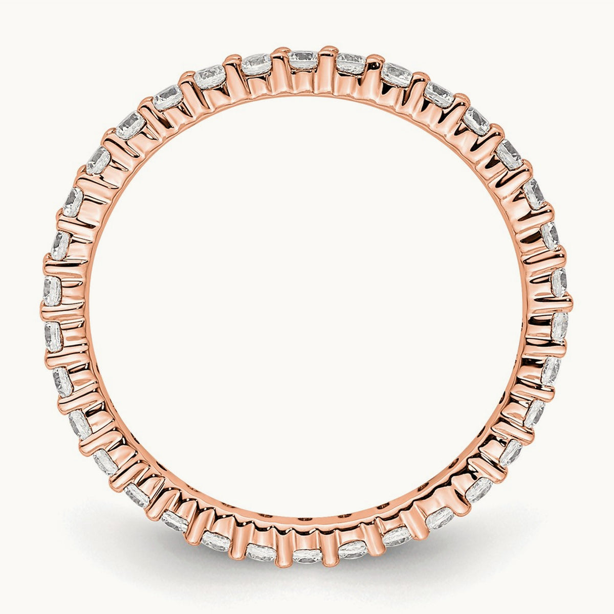 Polished Shared Prong Diamond Eternity Band — 14K Rose Gold, 0.5 ct (2)