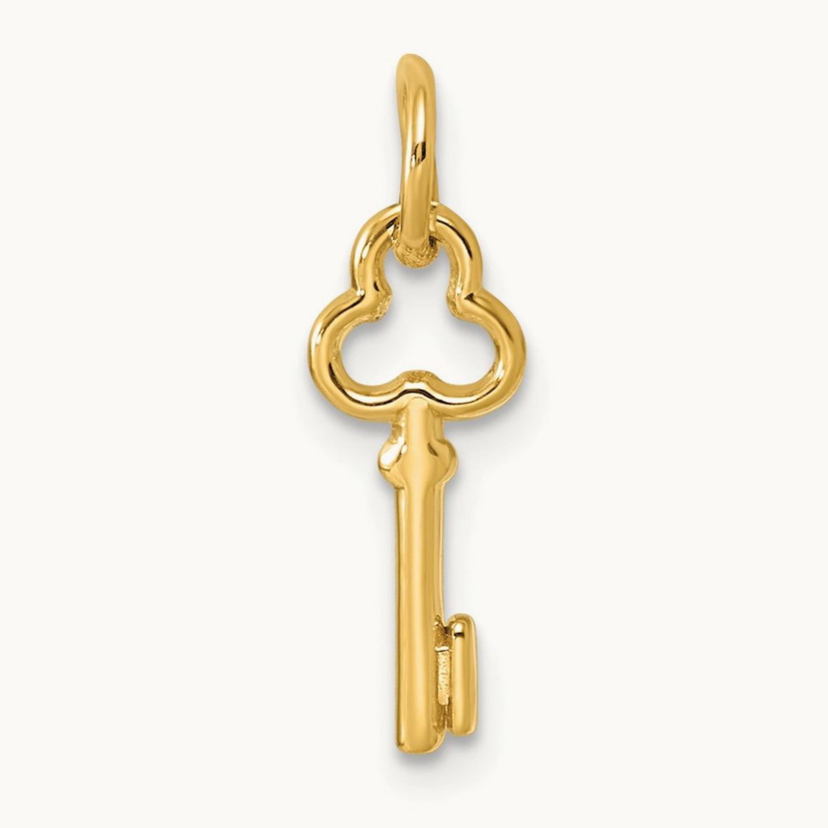 Key Initial Charm — 14K Yellow Gold, I