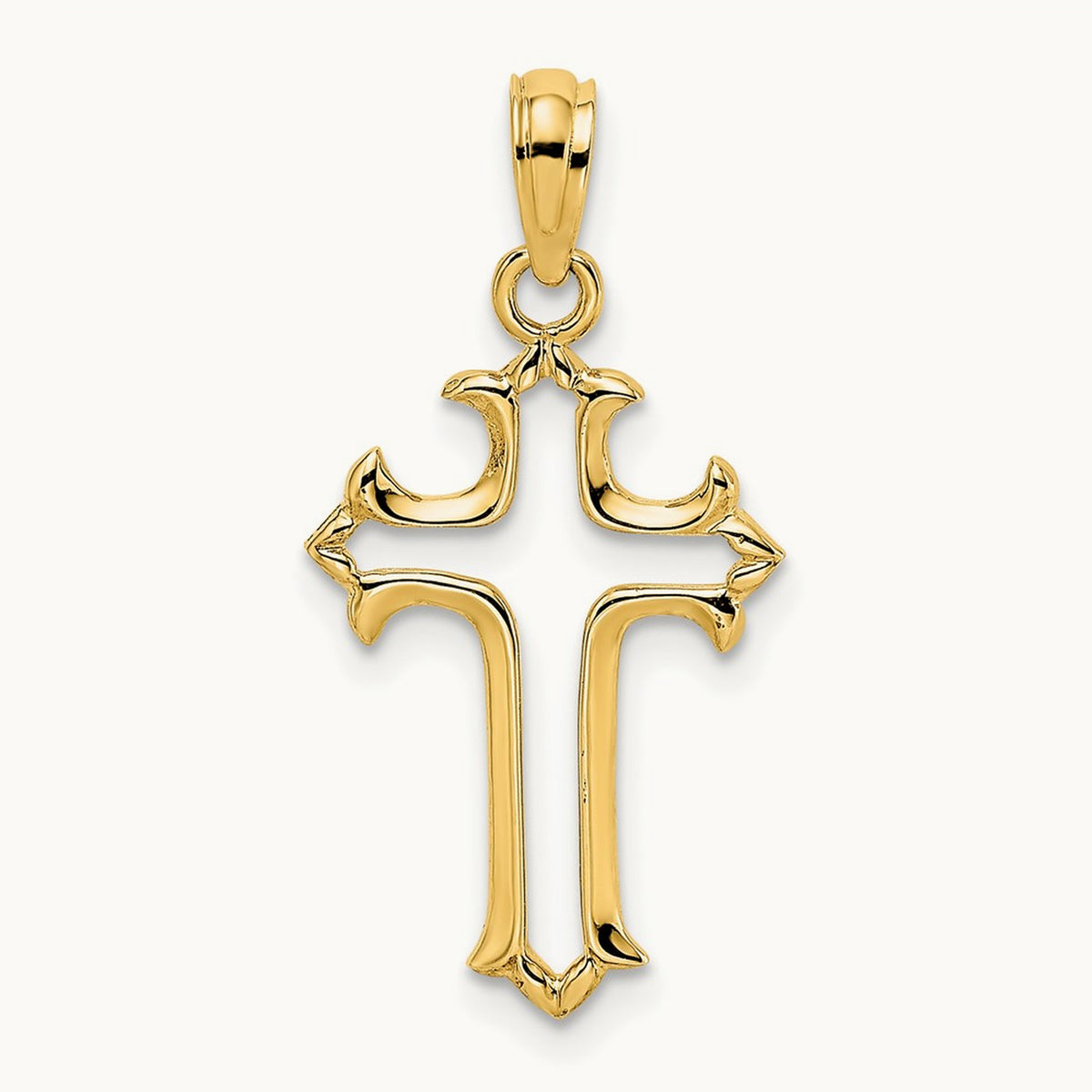 Cut-Out Cross Charm, 14K