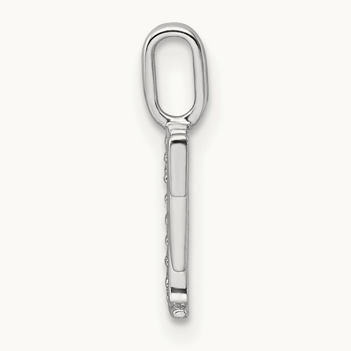 Diamond Letter F Initial Pendant, 14K White Gold