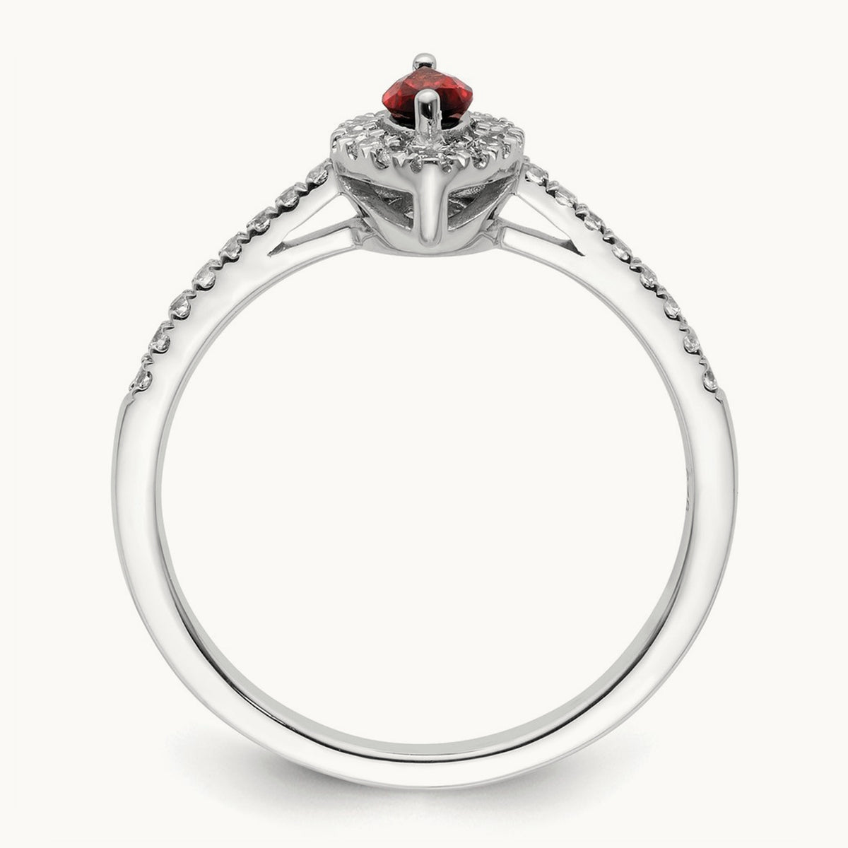 Garnet Jan Birthstone Ring, 0.20 ct tw Lab-Grown Diamond