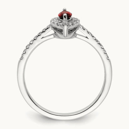 Garnet Jan Birthstone Ring, 0.20 ct tw Lab-Grown Diamond