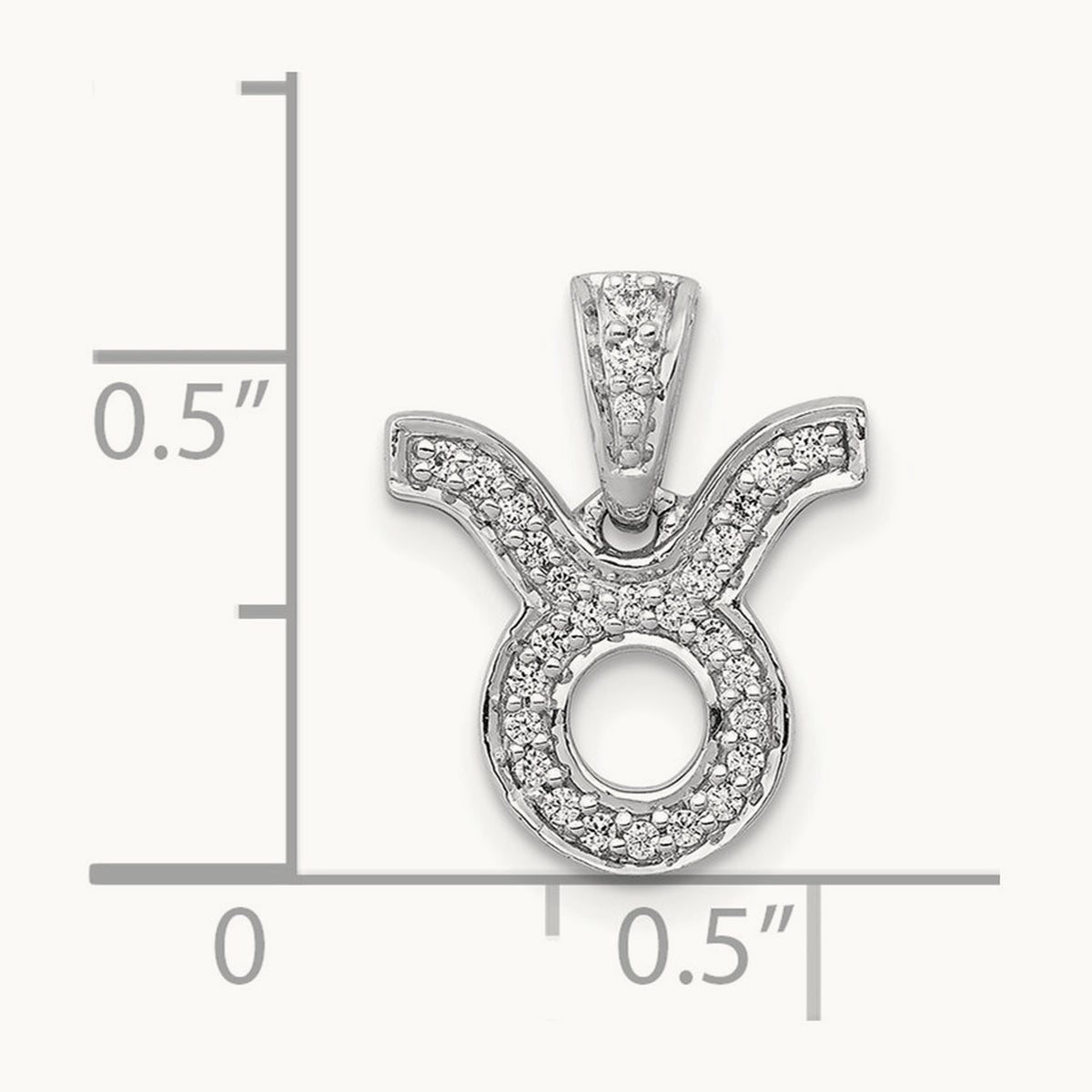 Diamond Taurus Zodiac Pendant, 14K White Gold