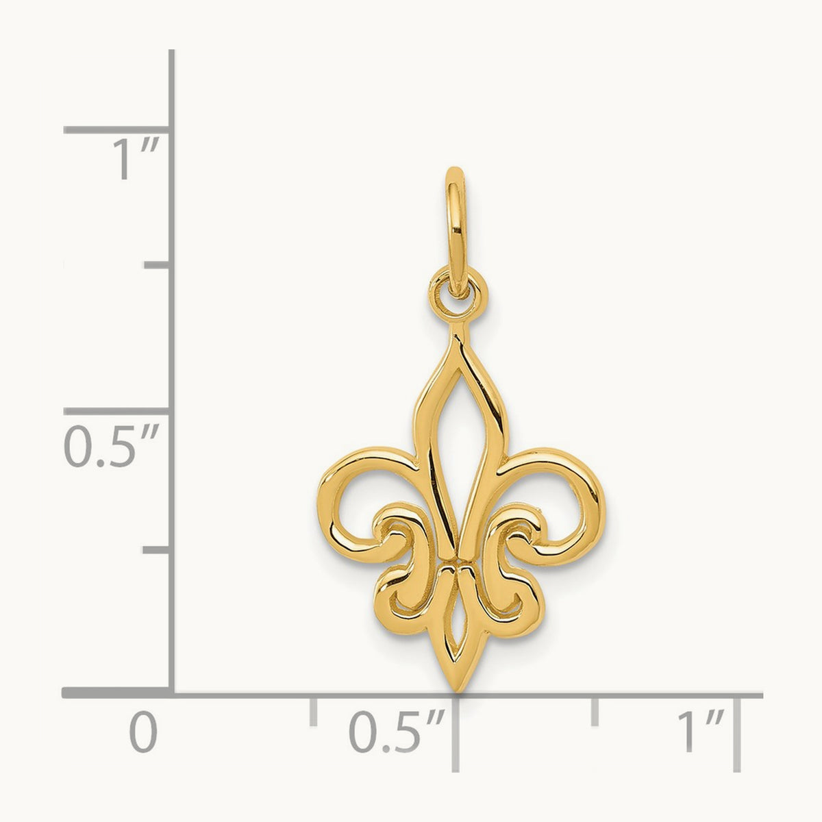 Fleur De Lis Charm — 14K Yellow Gold