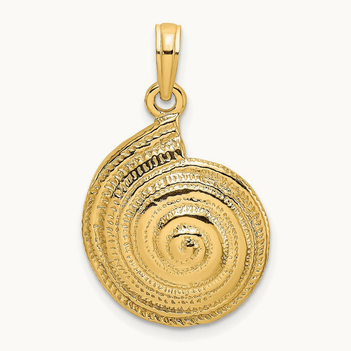 Textured Troca Shell Charm, 14K
